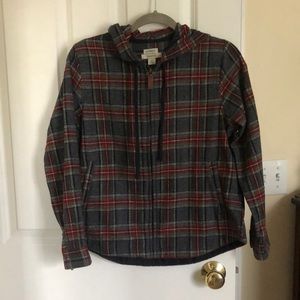Ll bean plaid flannel shirt, relaxed zip hoodie